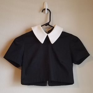Deandri Designer Crop Top - Wednesday Addams style
